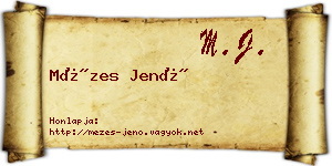Mézes Jenő névjegykártya