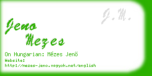 jeno mezes business card