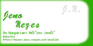 jeno mezes business card